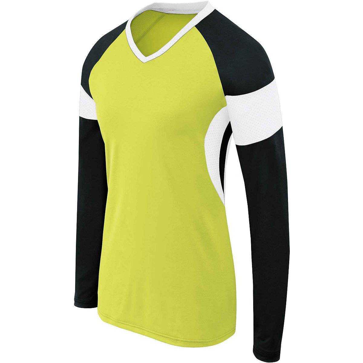 High Five 342142 Womens Long Sleeve Raptor Jersey - Lime Black White - HIT a Double