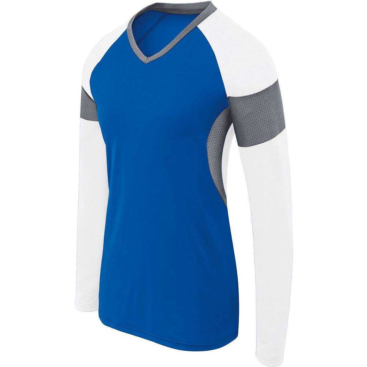 High Five 342142 Womens Long Sleeve Raptor Jersey - Royal Wh Graphite - HIT a Double