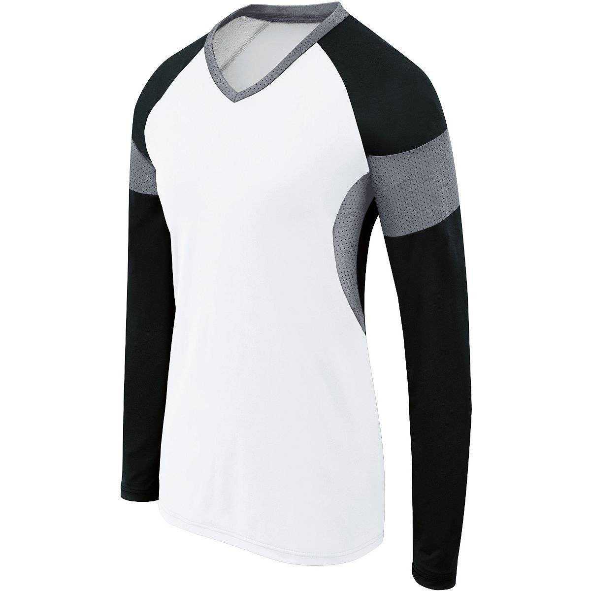 High Five 342142 Womens Long Sleeve Raptor Jersey - Wh Black Graphite - HIT a Double