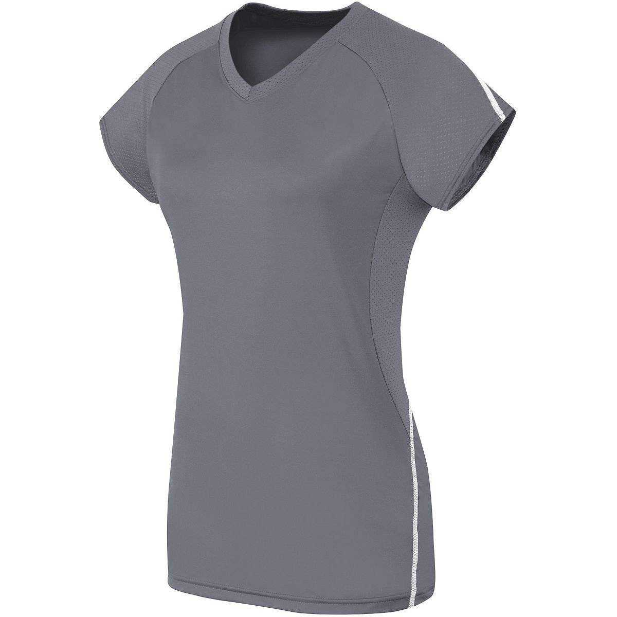 High Five 342172 Womens Short Sleeve Solid Jersey - Graphite White - HIT a Double