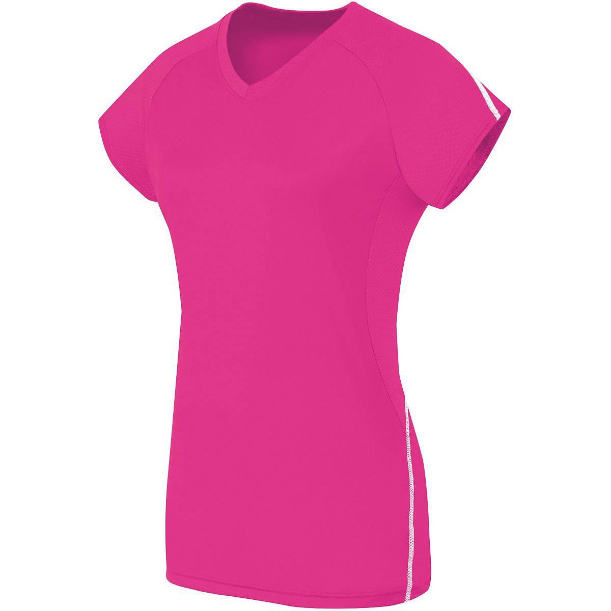 High Five 342172 Womens Short Sleeve Solid Jersey - Raspberry White - HIT a Double