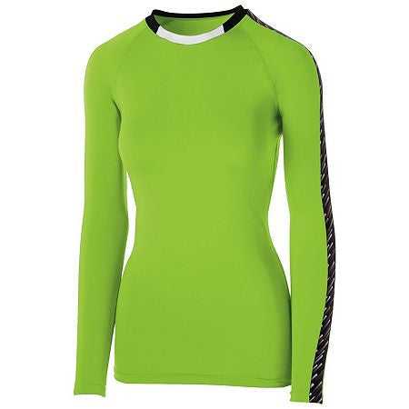 High Five 342202 Women&#39;s Spectrum Jersey Long Sleeve - Lime Black White - HIT a Double