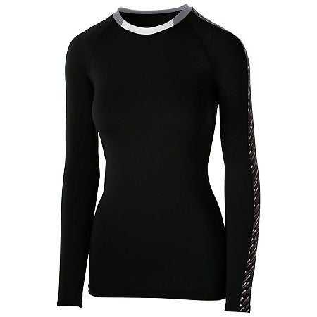 High Five 342203 Girl&#39;s Spectrum Jersey Long Sleeve - Black Graphite White - HIT a Double