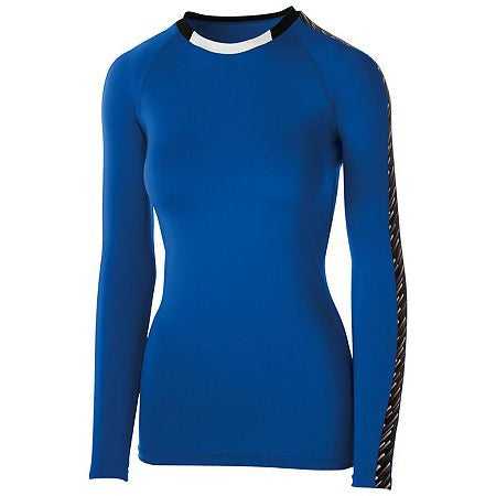 High Five 342203 Girl's Spectrum Jersey Long Sleeve - Royal Black White - HIT a Double