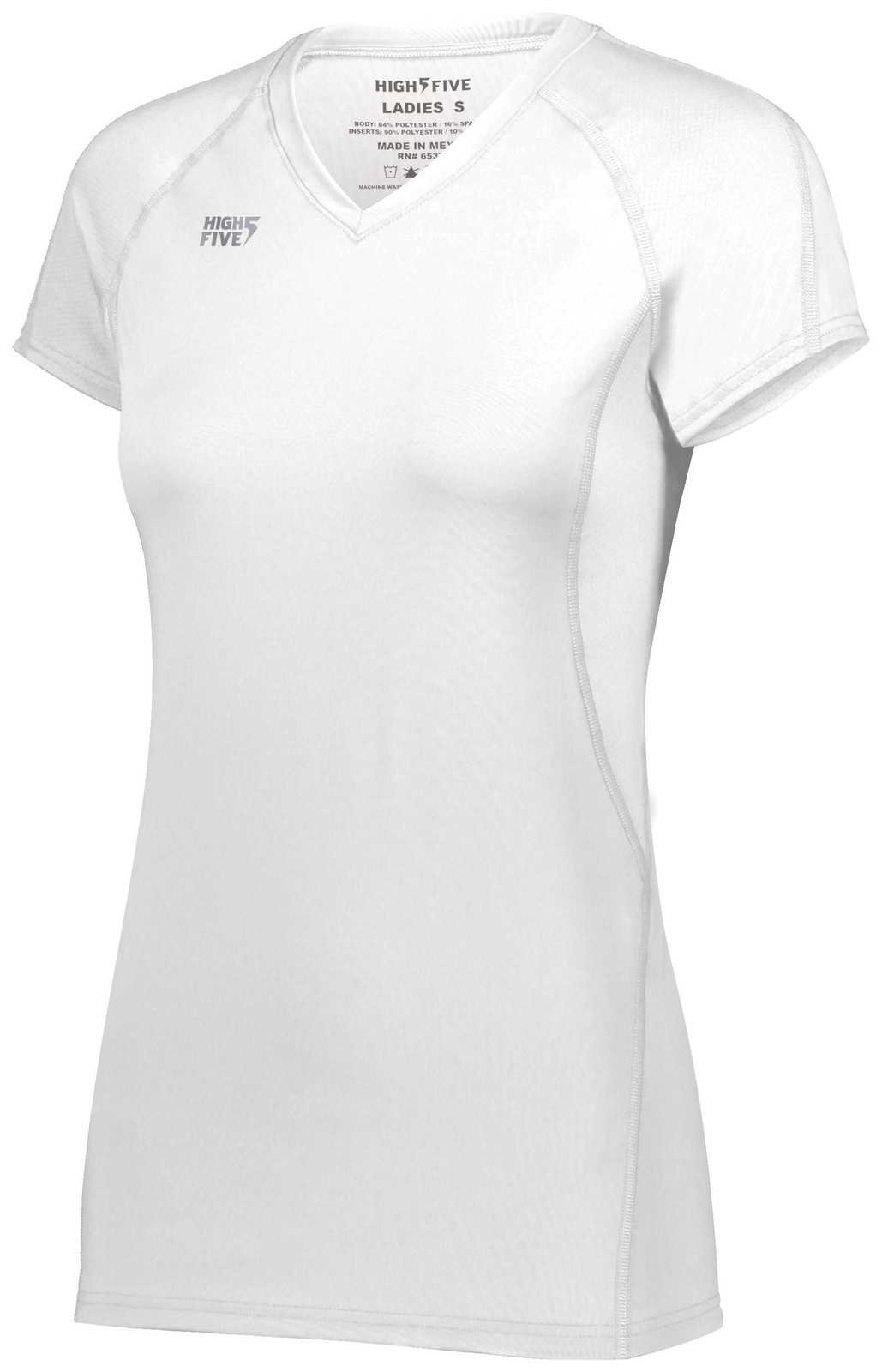 High Five 342222 Ladies Truhit Short Sleeve Jersey - White - HIT a Double