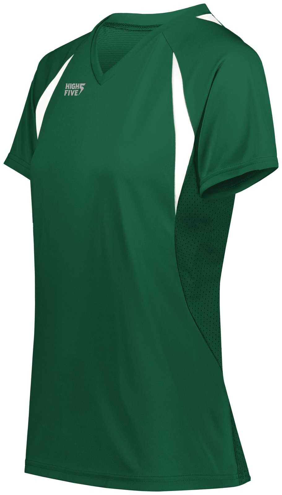 High Five 342232 Ladies Color Cross Jersey - Dark Green White - HIT a Double