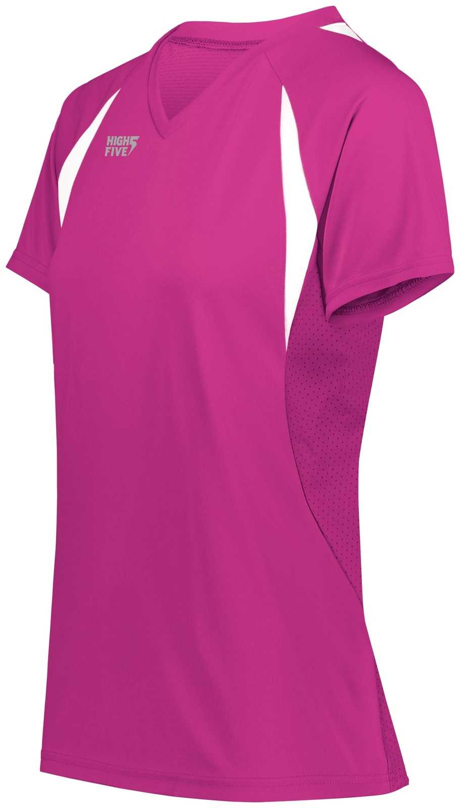 High Five 342232 Ladies Color Cross Jersey - Power Pink White - HIT a Double