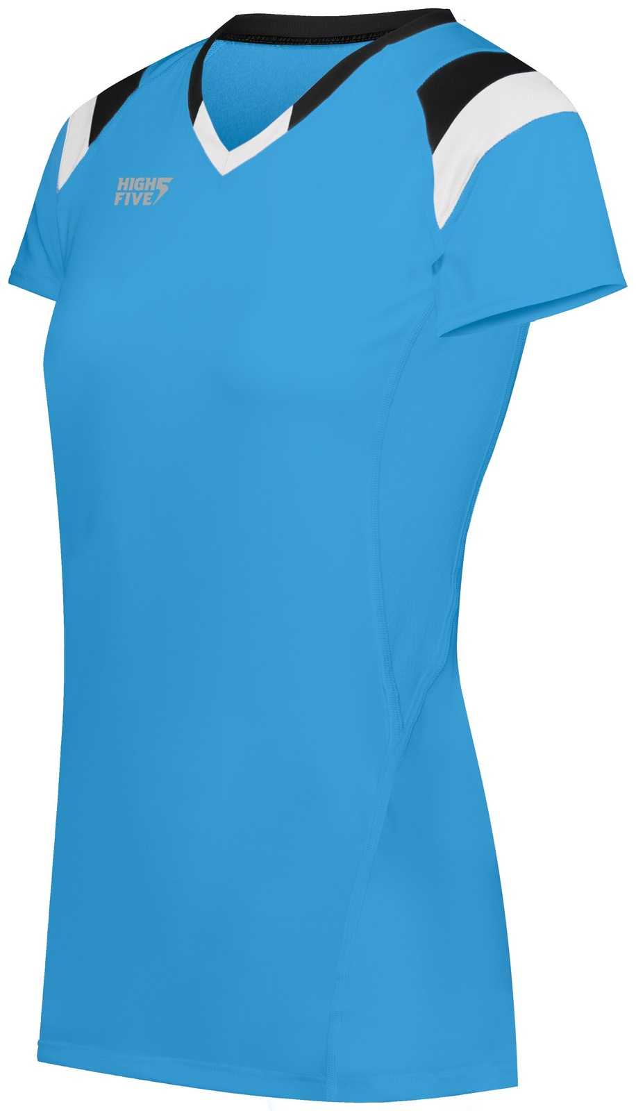 High Five 342252 Ladies TruHit Tri Short Sleeve Jersey - Power Blue Black White - HIT a Double