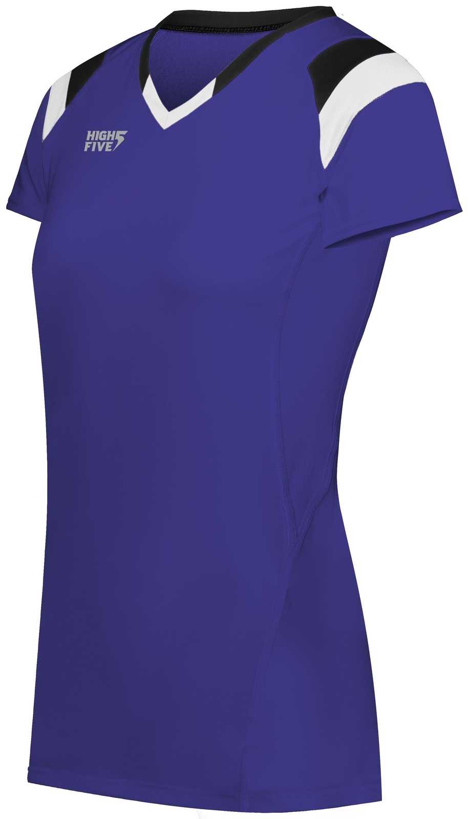 High Five 342252 Ladies TruHit Tri Short Sleeve Jersey - Purple Black White - HIT a Double