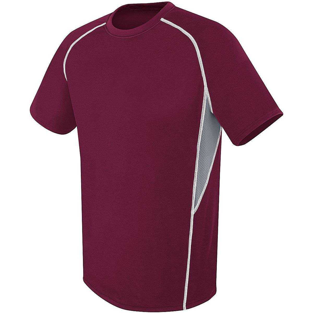 High Five 372300 Adult Short Sleeve Evolution - Maroon Graphite White - HIT a Double