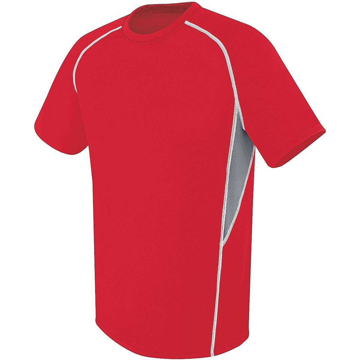 High Five 372300 Adult Short Sleeve Evolution - Scarlet Graphite White - HIT a Double