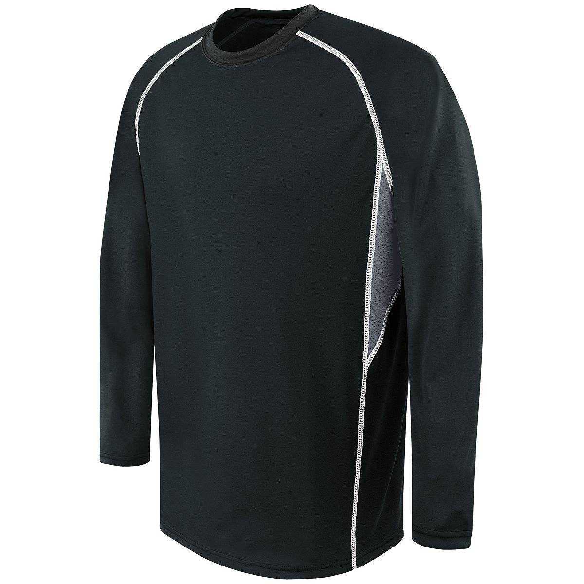 High Five 372310 Adult Long Sleeve Evolution Top - Black Graphite Wh - HIT a Double