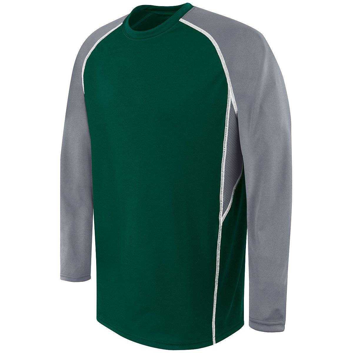 High Five 372310 Adult Long Sleeve Evolution Top - Forest Graphite Wh - HIT a Double