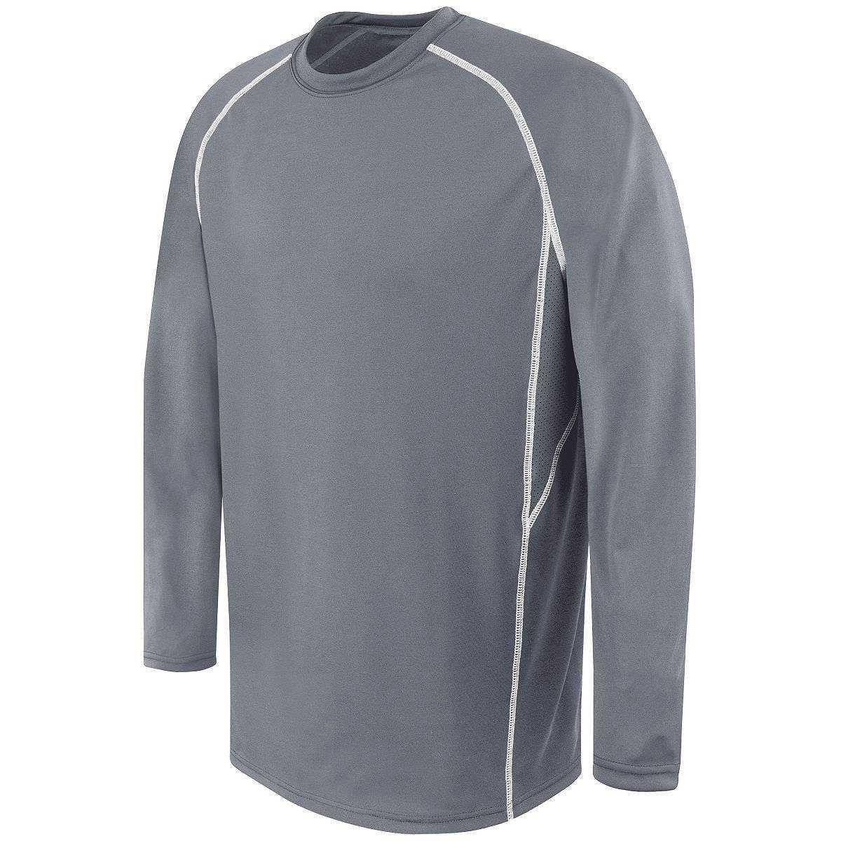 High Five 372310 Adult Long Sleeve Evolution Top - Graphite White - HIT a Double