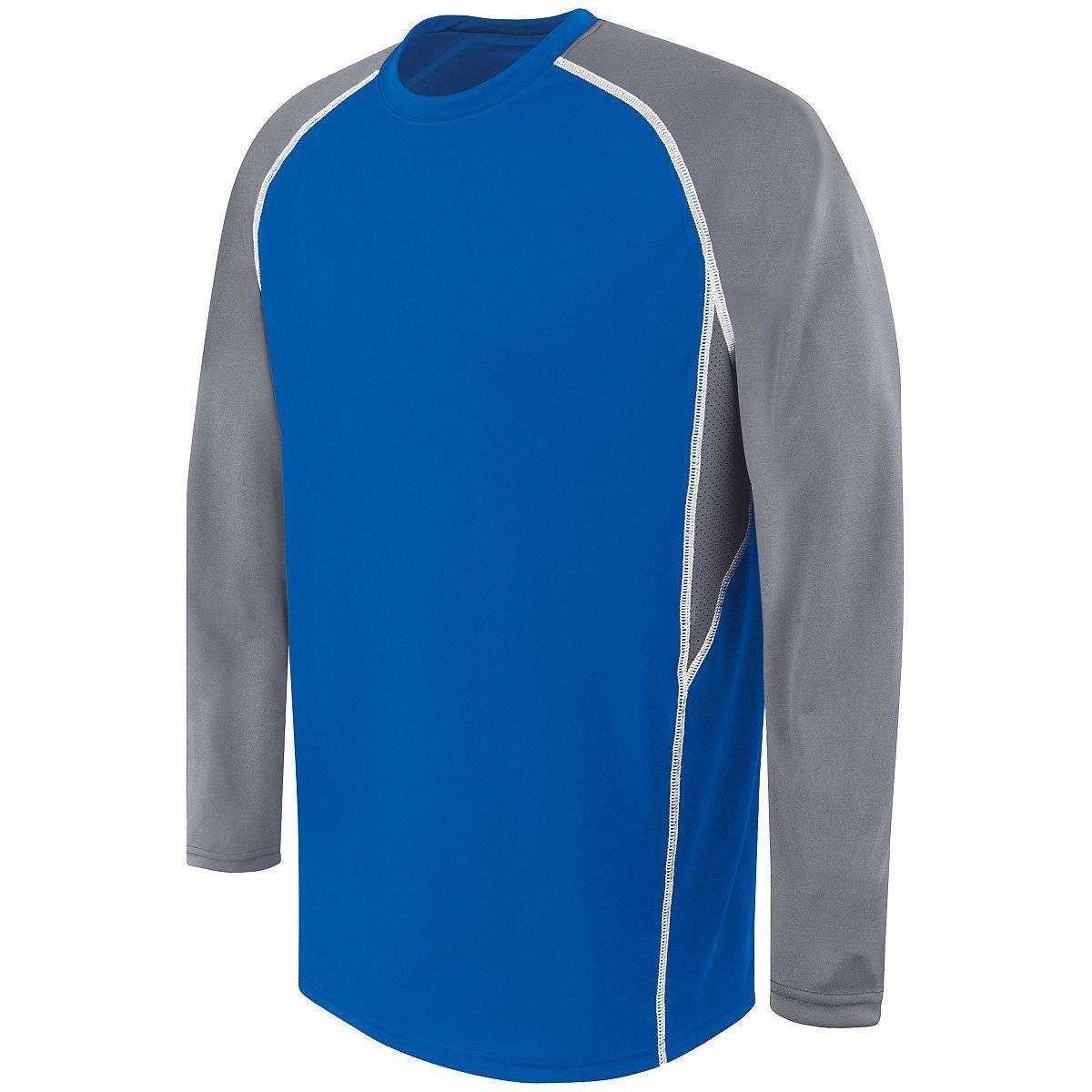 High Five 372310 Adult Long Sleeve Evolution Top - Royal Graphite Wh - HIT a Double