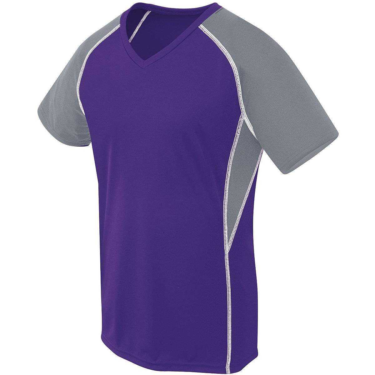 High Five 372322 Womens Short Sleeve Evolution - Purple Graphite White - HIT a Double