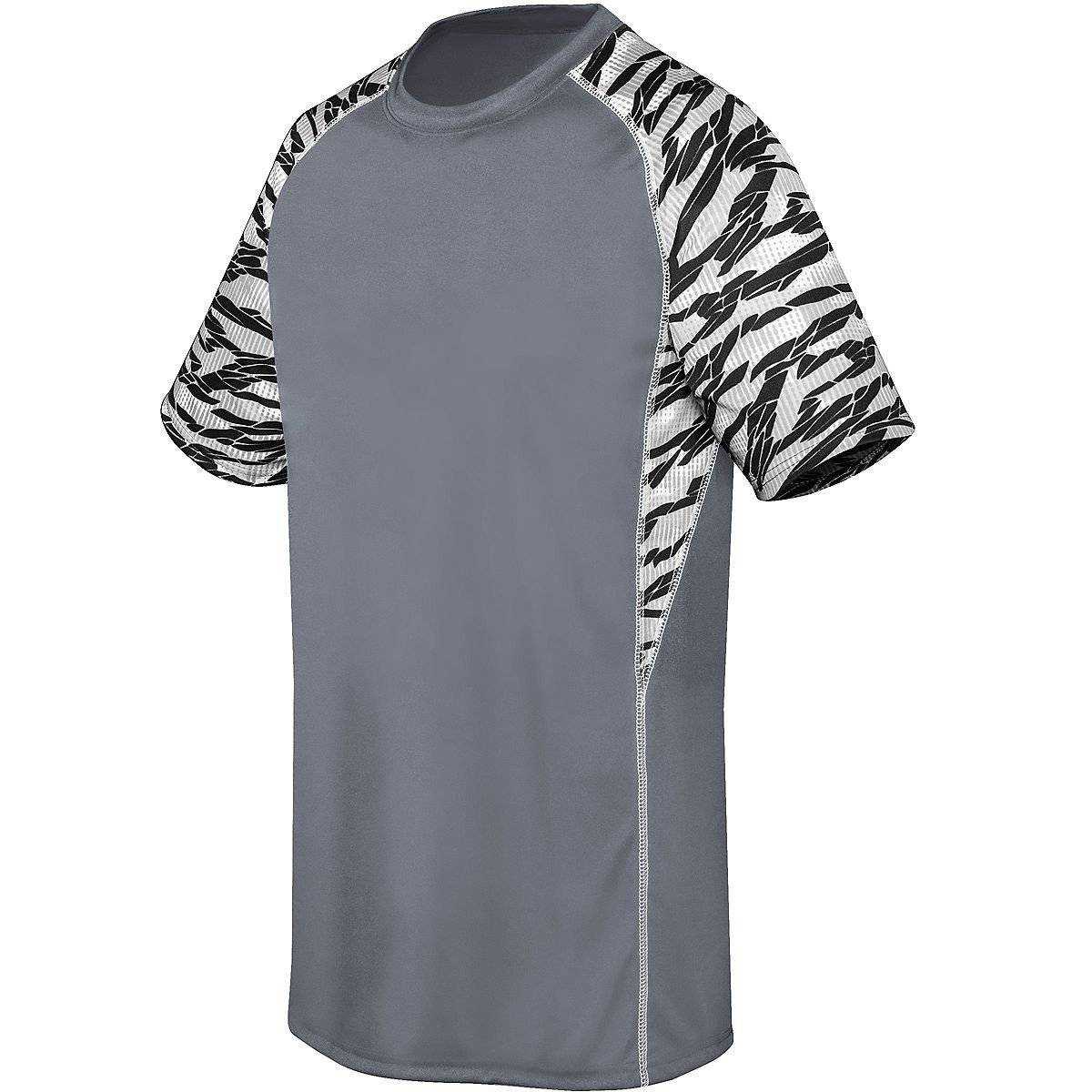 High Five 372330 Adult Evolution Print Short Sleeve - Graphite White Print - HIT a Double