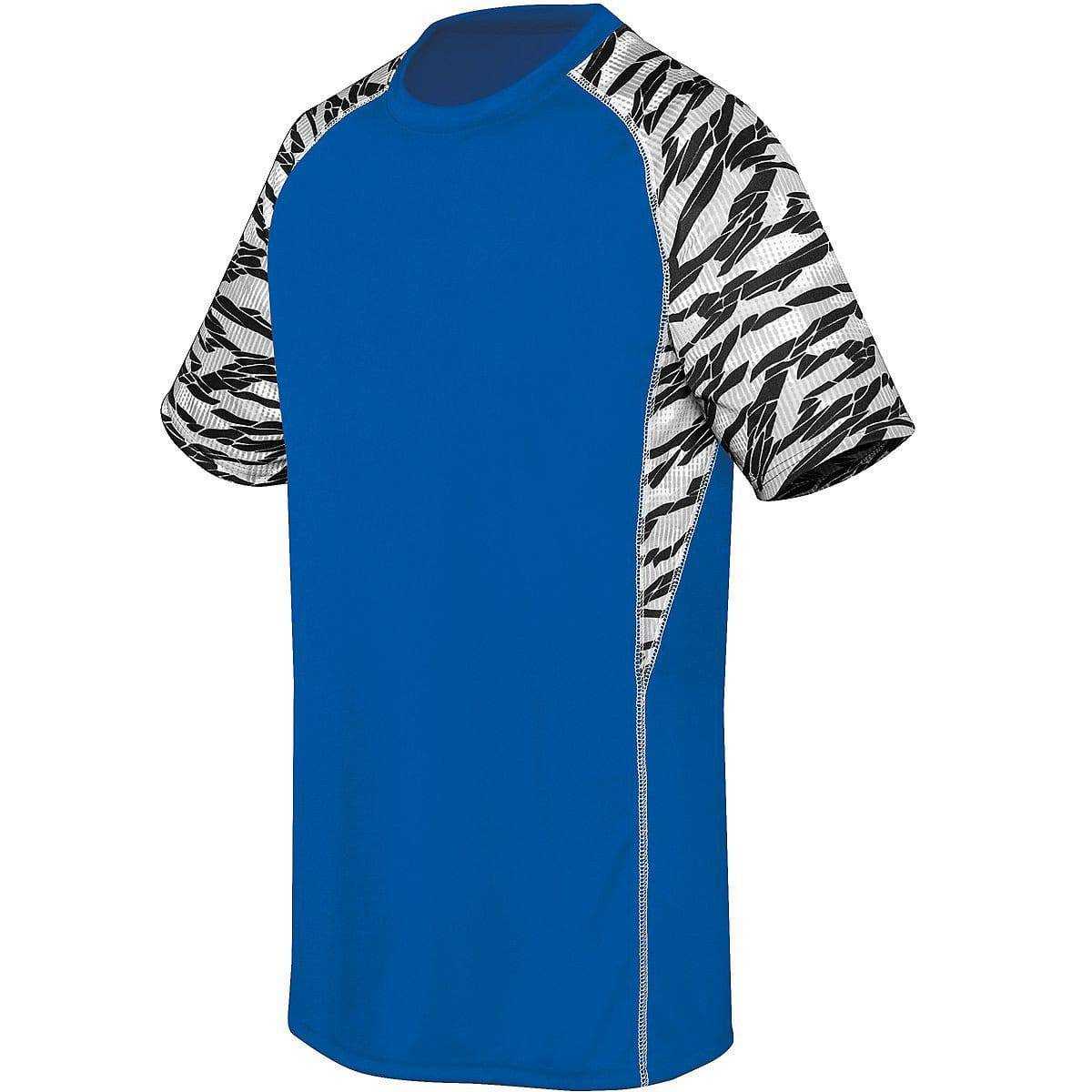 High Five 372330 Adult Evolution Print Short Sleeve - Royal White Print - HIT a Double