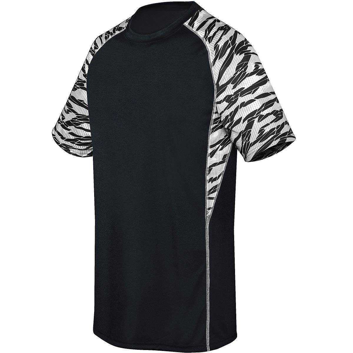 High Five 372331 Youth Evolution Print Short Sleeve - Black White Print - HIT a Double