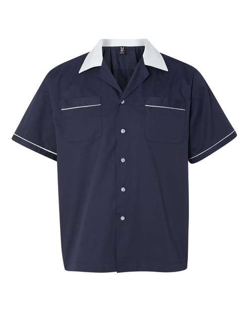 Hilton HP2244 GM Legend Bowling Shirt - Navy White - HIT a Double