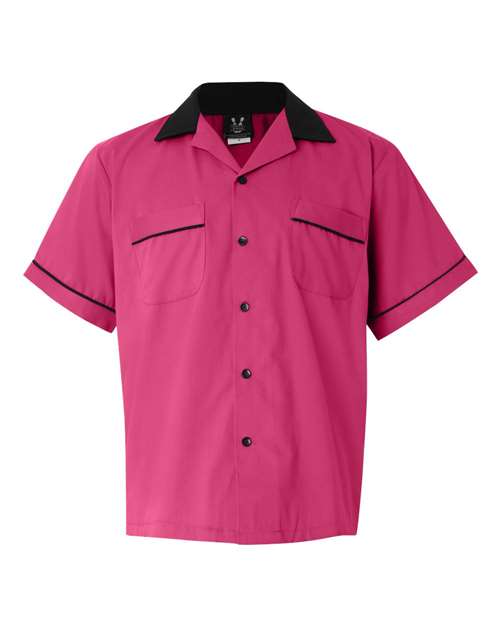 Hilton HP2244 GM Legend Bowling Shirt - Pink Black - HIT a Double