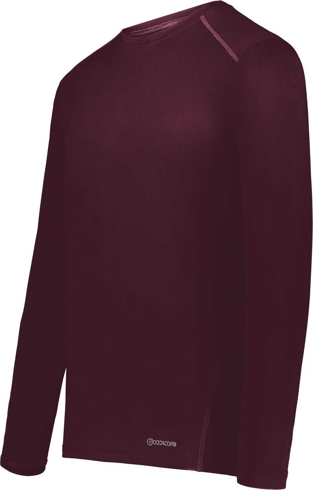 Holloway 222138 Coolcore Essential Long Sleeve Tee - Maroon - HIT a Double