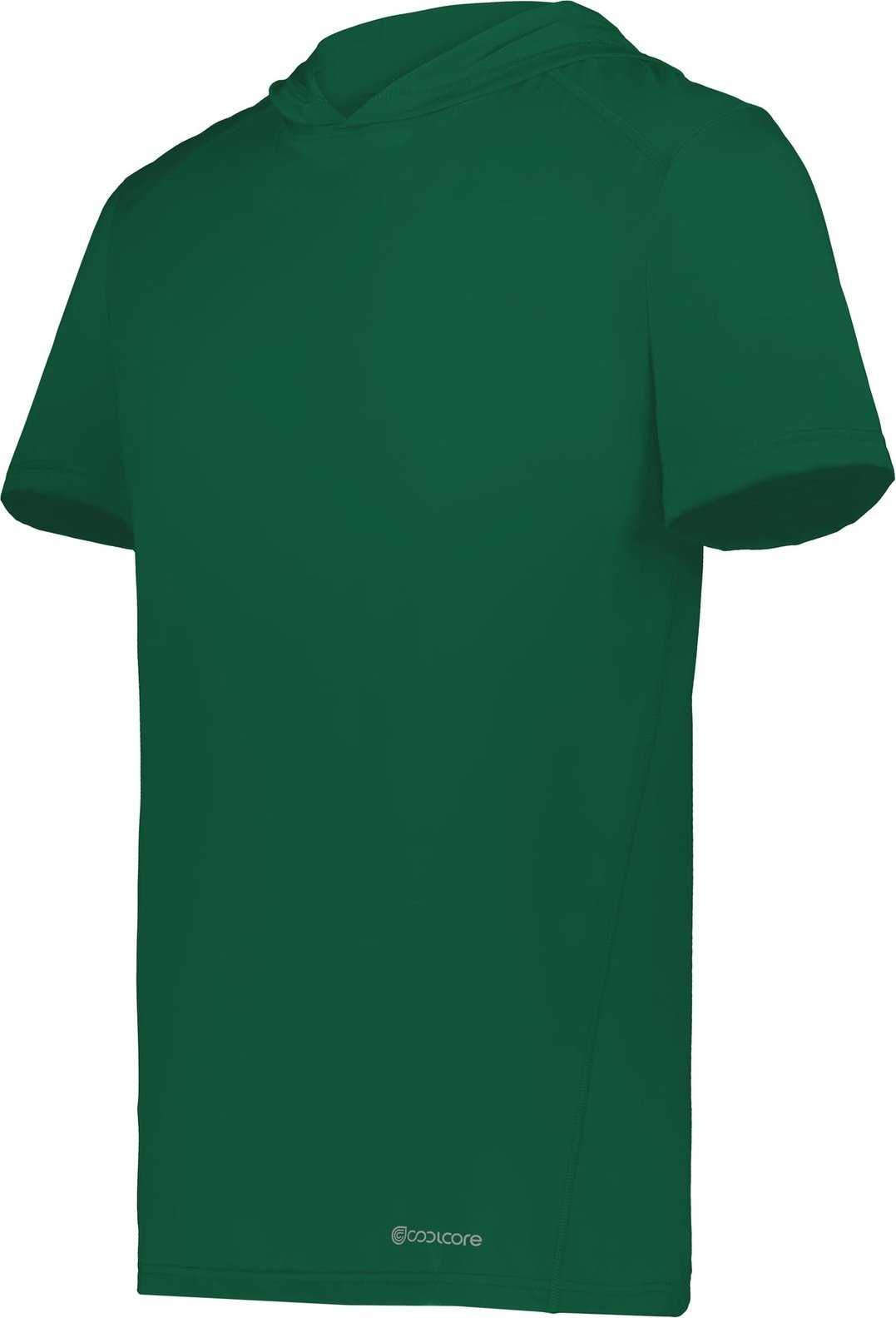 Holloway 222142 Coolcore Short Sleeve Hoodie - Dark Green - HIT a Double