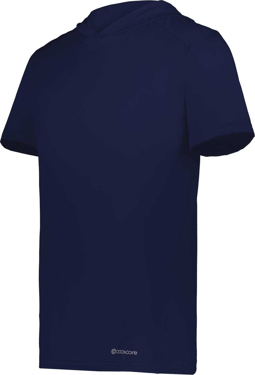Holloway 222142 Coolcore Short Sleeve Hoodie - Navy - HIT a Double