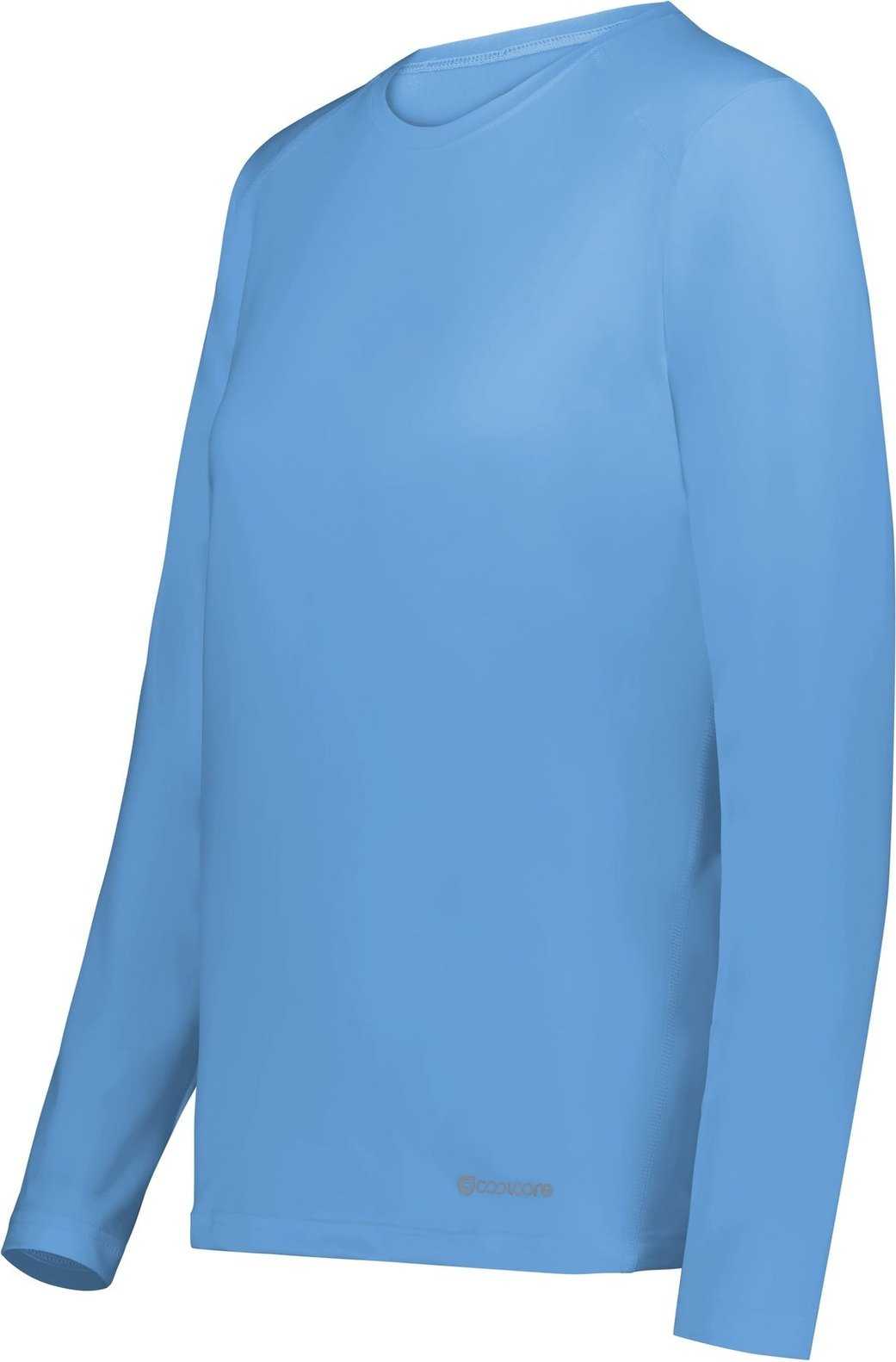 Holloway 222338 Ladies Coolcore Essential Long Sleeve Tee - Columbia Blue - HIT a Double