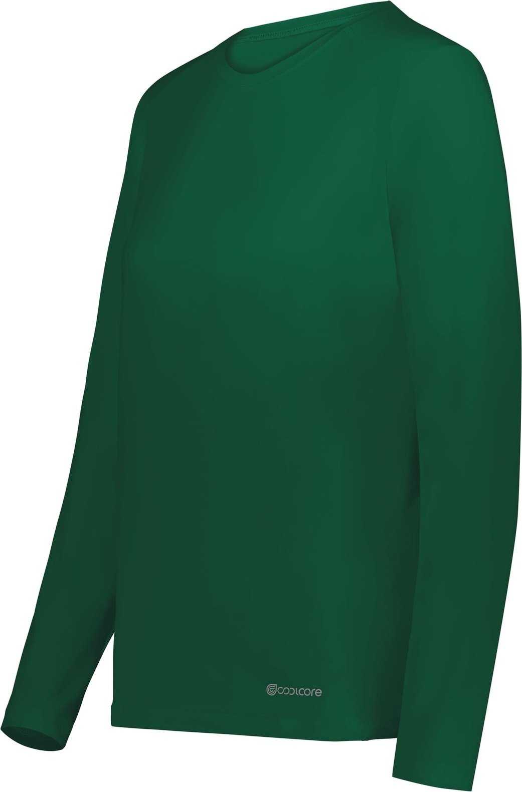 Holloway 222338 Ladies Coolcore Essential Long Sleeve Tee - Dark Green - HIT a Double