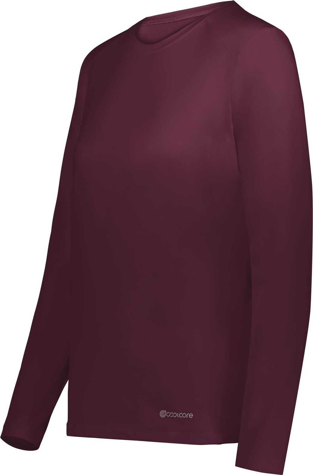 Holloway 222338 Ladies Coolcore Essential Long Sleeve Tee - Maroon - HIT a Double