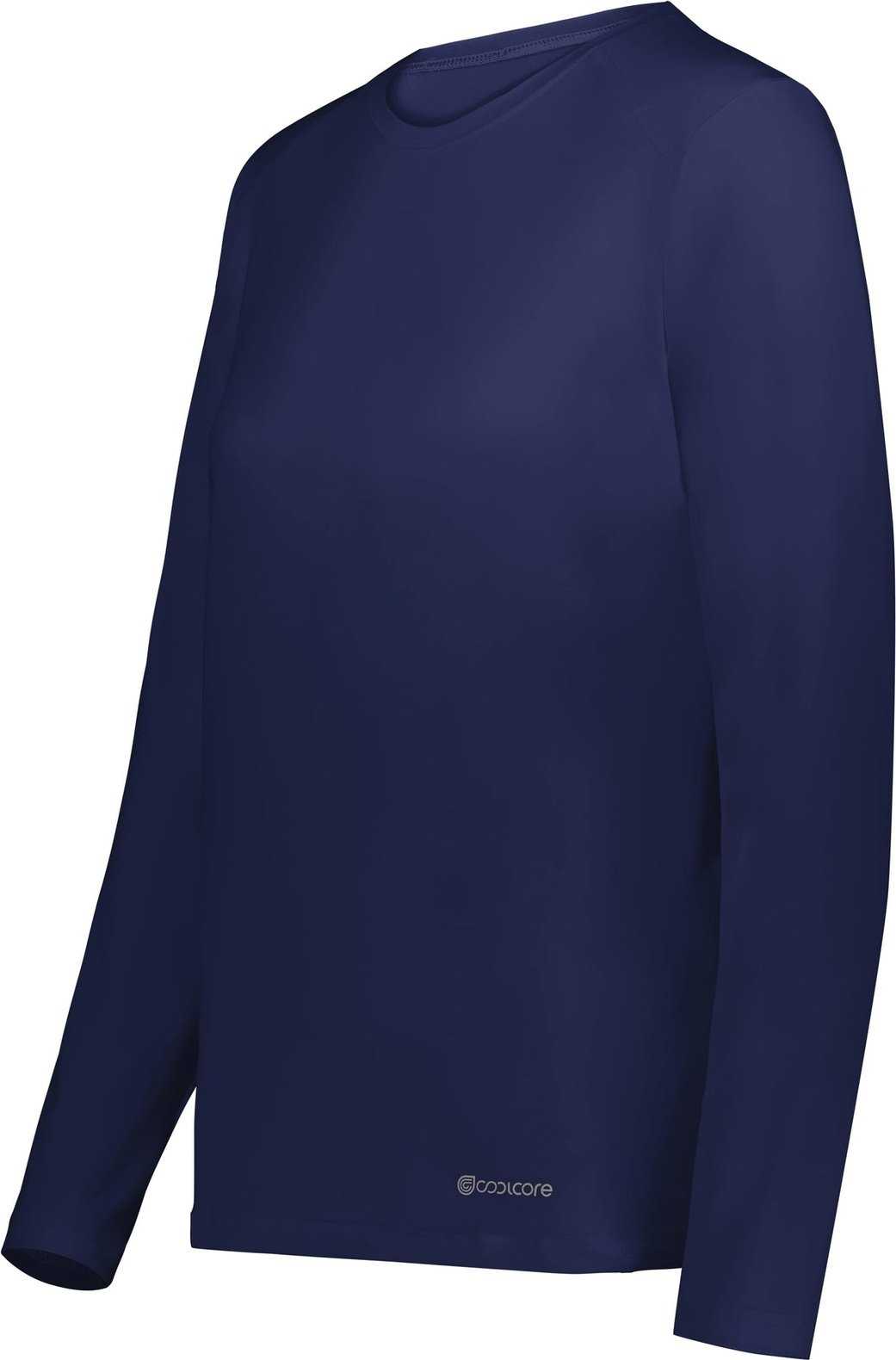 Holloway 222338 Ladies Coolcore Essential Long Sleeve Tee - Navy - HIT a Double