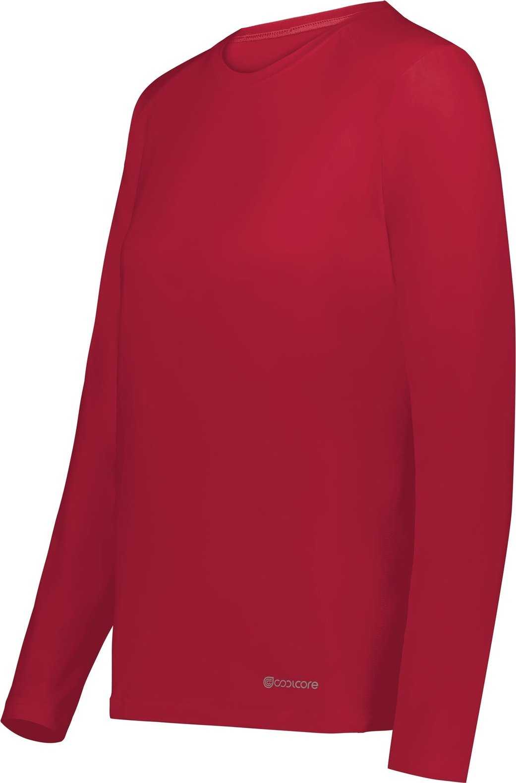 Holloway 222338 Ladies Coolcore Essential Long Sleeve Tee - Scarlet - HIT a Double
