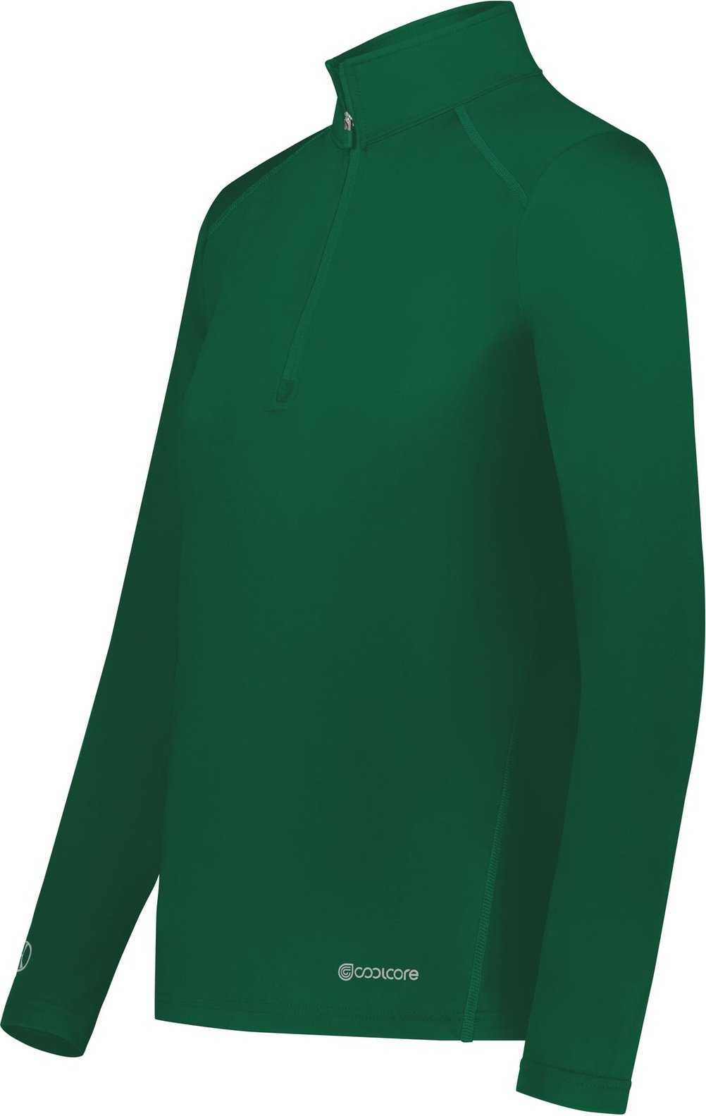 Holloway 222340 Ladies Coolcore 1/4 Zip Pullover - Dark Green - HIT a Double