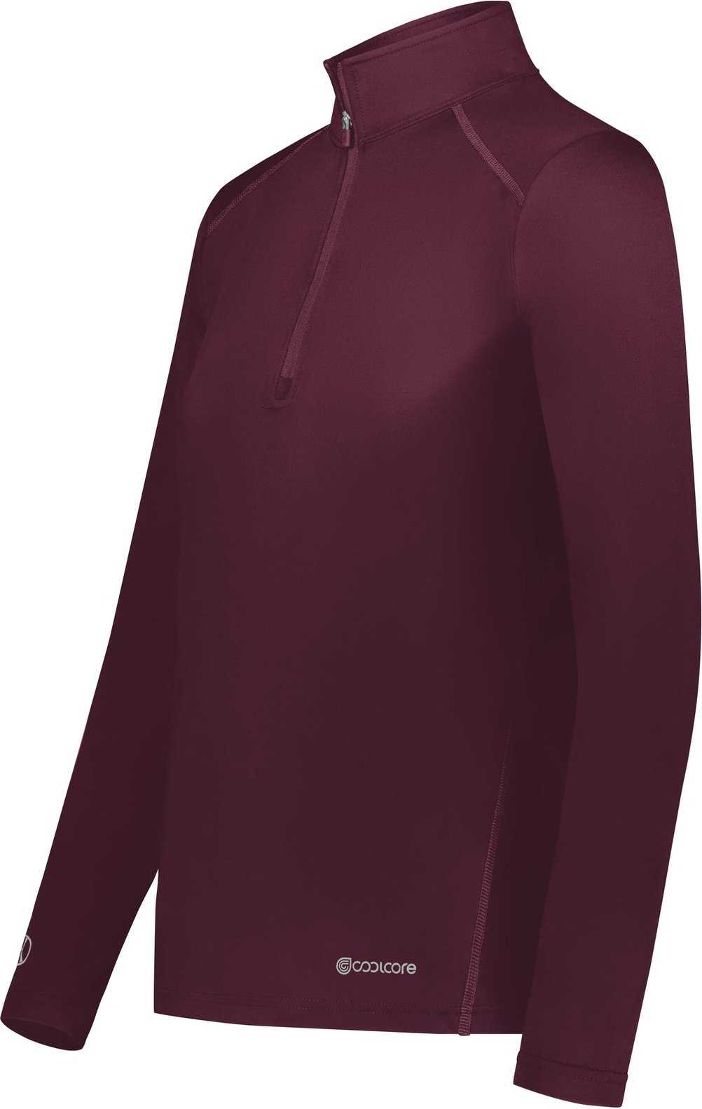 Holloway 222340 Ladies Coolcore 1/4 Zip Pullover - Maroon - HIT a Double