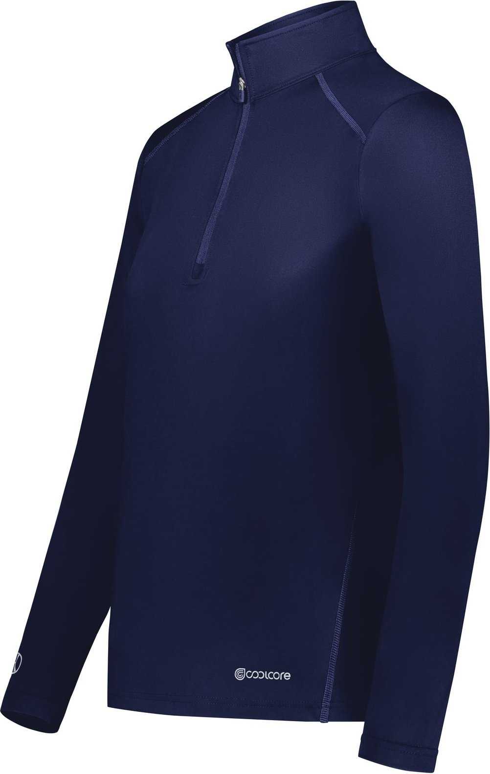 Holloway 222340 Ladies Coolcore 1/4 Zip Pullover - Navy - HIT a Double