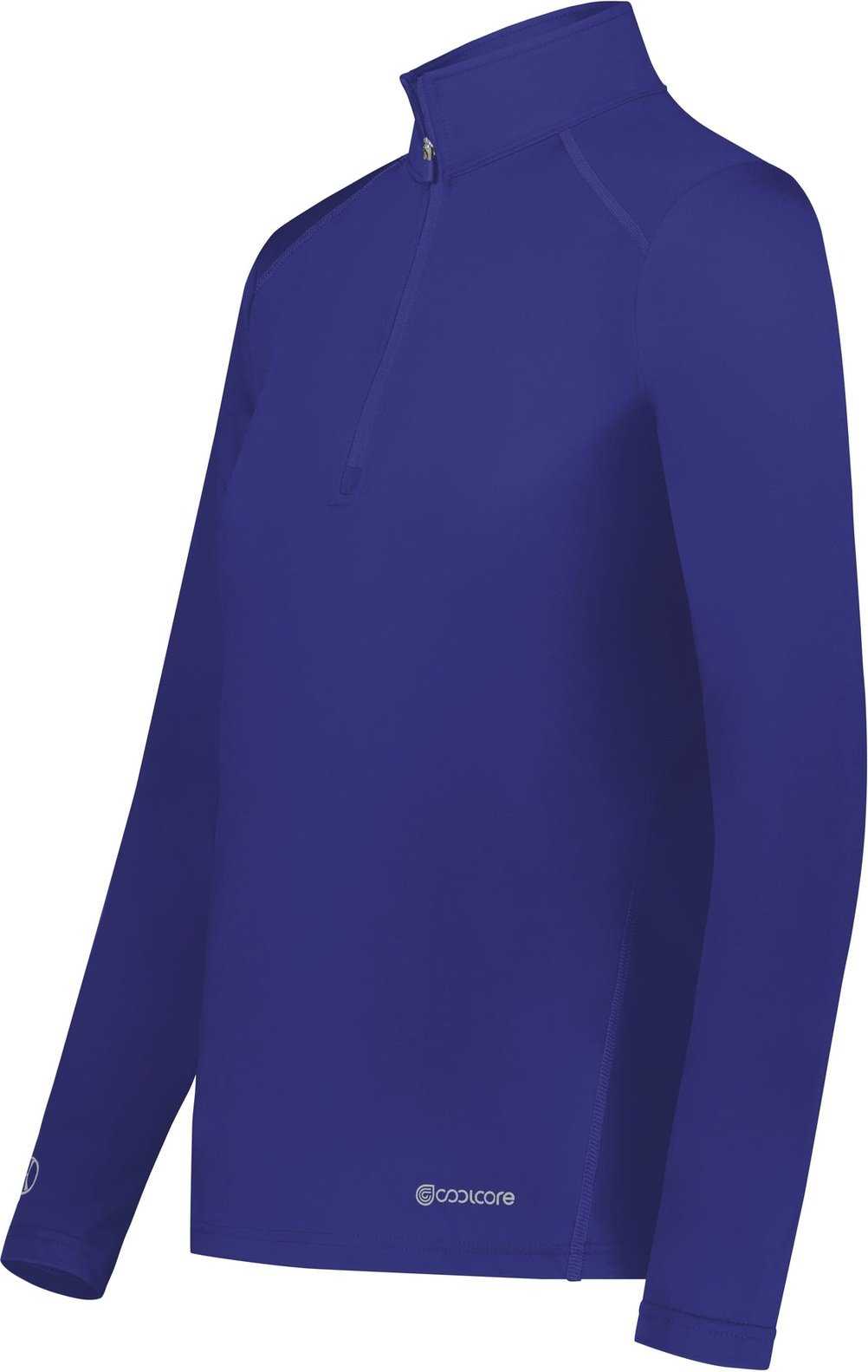 Holloway 222340 Ladies Coolcore 1/4 Zip Pullover - Purple - HIT a Double