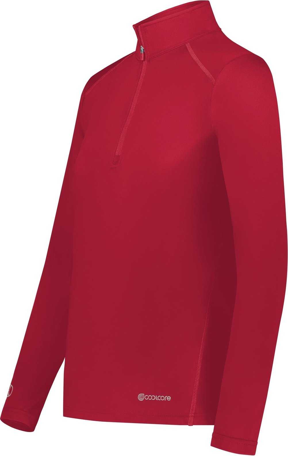 Holloway 222340 Ladies Coolcore 1/4 Zip Pullover - Scarlet - HIT a Double