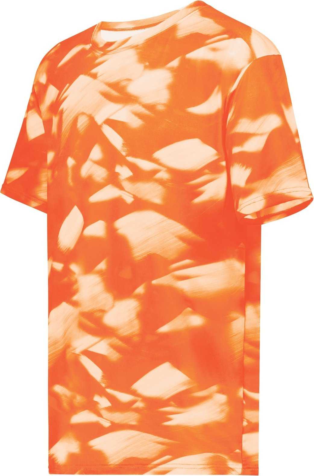 Holloway 222596 Stock Cotton Touch Poly Tee - Orange Glacier Print - HIT a Double
