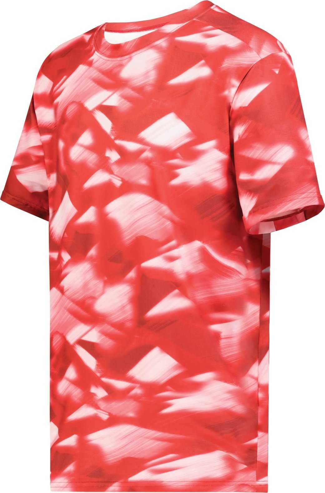 Holloway 222596 Stock Cotton Touch Poly Tee - Red White - HIT a Double