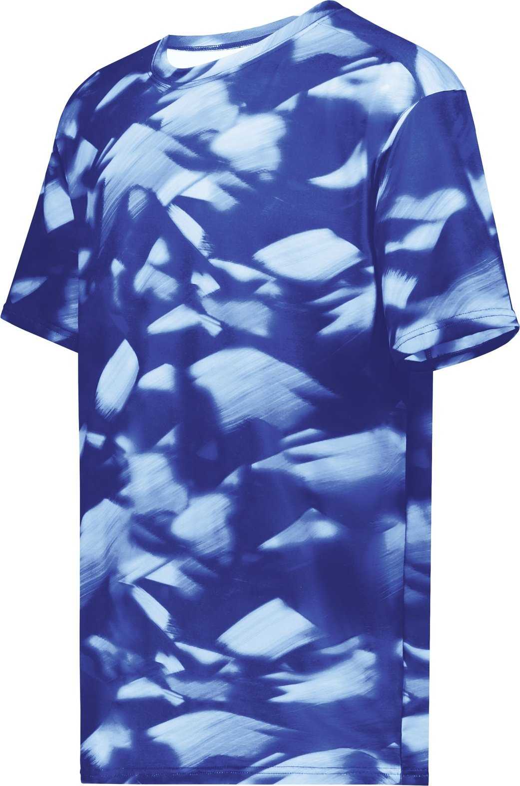 Holloway 222596 Stock Cotton Touch Poly Tee - Royal Glacier Print - HIT a Double
