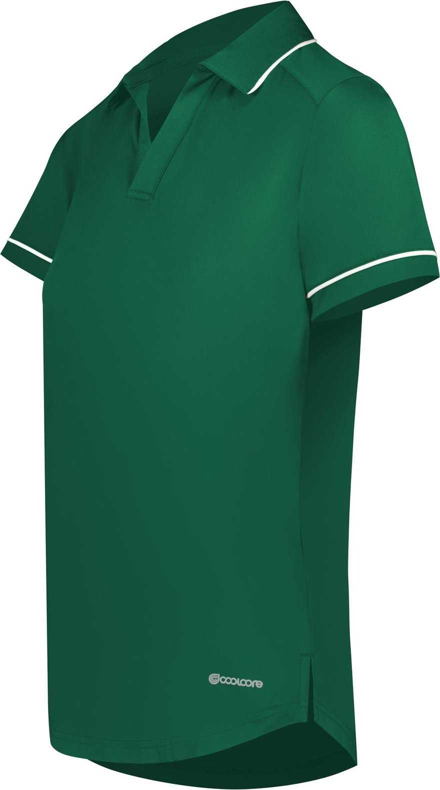 Holloway 222701 Ladies Coolcore Performance Polo - Dark Green White - HIT a Double