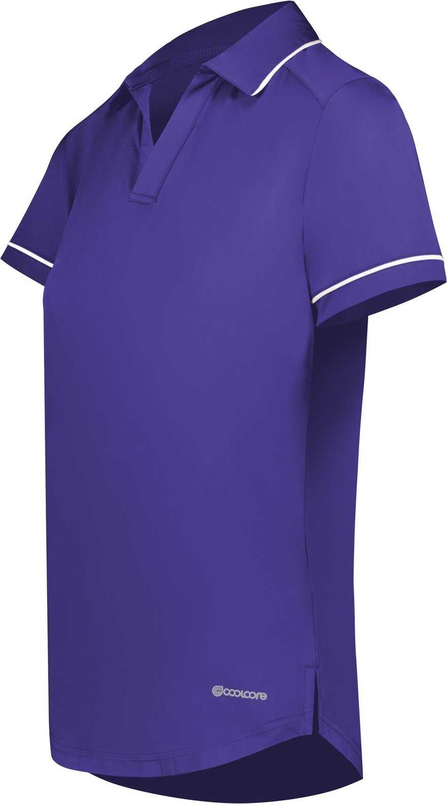 Holloway 222701 Ladies Coolcore Performance Polo - Purple White - HIT a Double