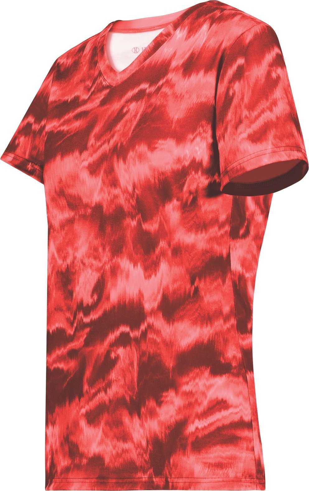 Holloway 222796 Ladies Stock Cotton Touch Poly Tee - Shockwave Scarlet - HIT a Double