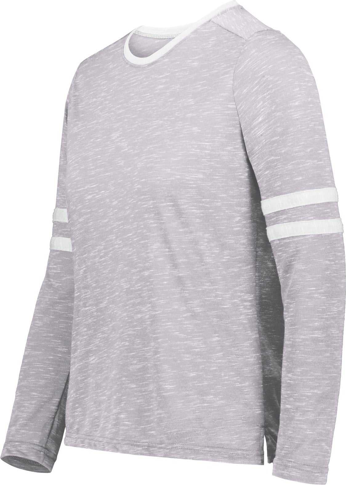 Holloway 223346 Girls Monterey Long Sleeve Tee - Athletic Heather White - HIT a Double