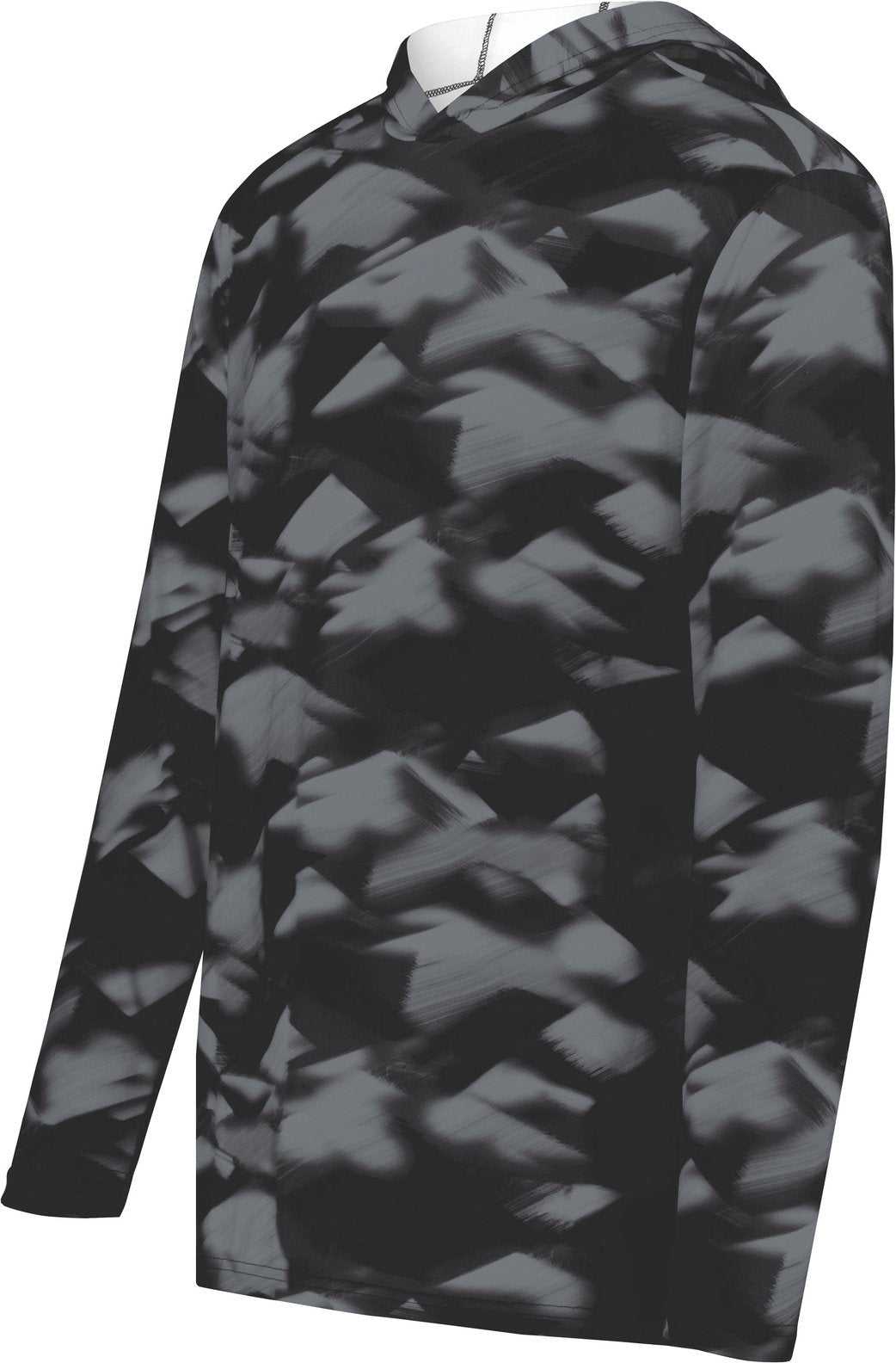 Holloway 223505 Stock Cotton Touch Poly Hoodie - Glacier Black - HIT a Double