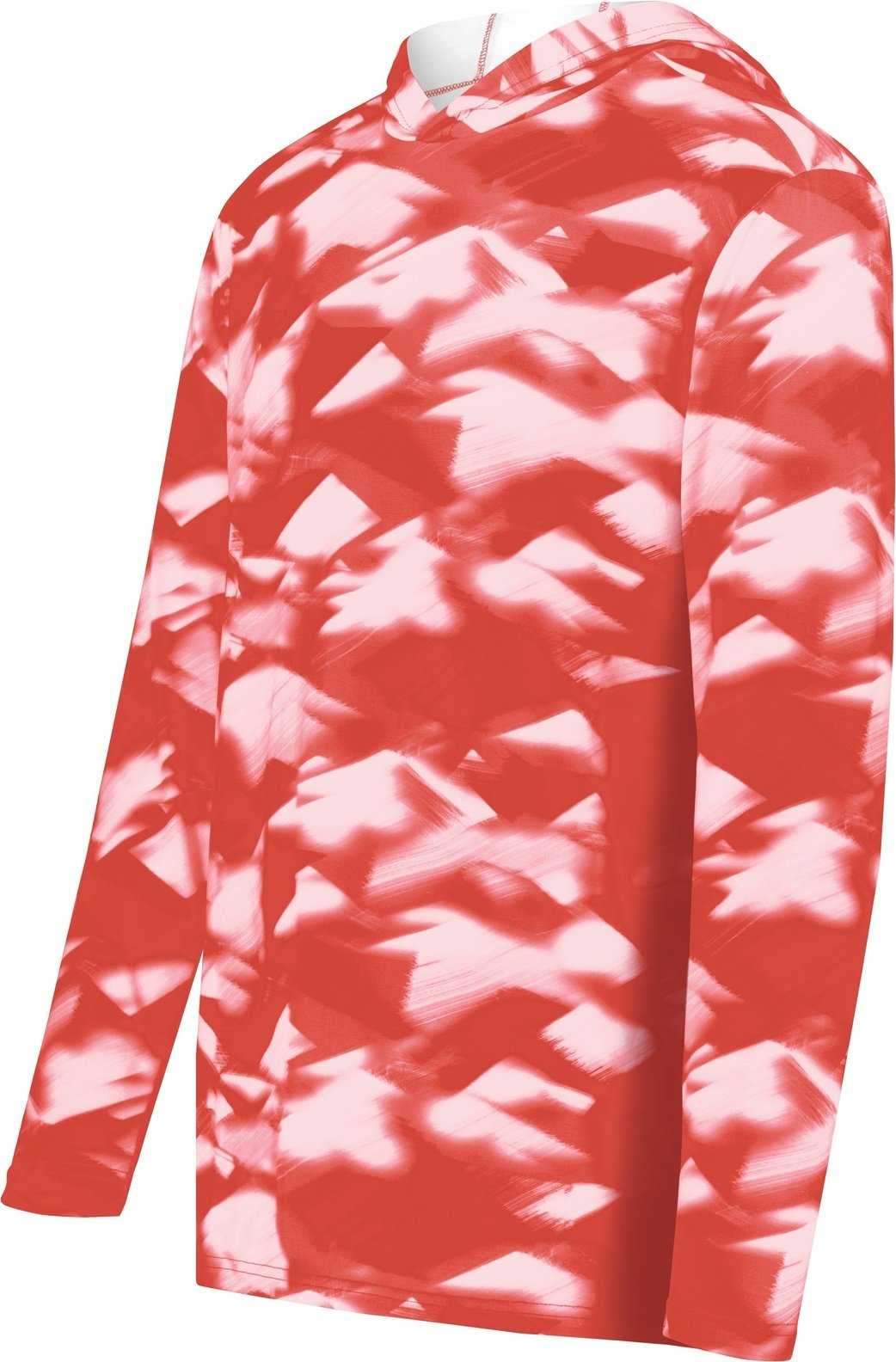Holloway 223505 Stock Cotton Touch Poly Hoodie - Glacier Scarlet - HIT a Double