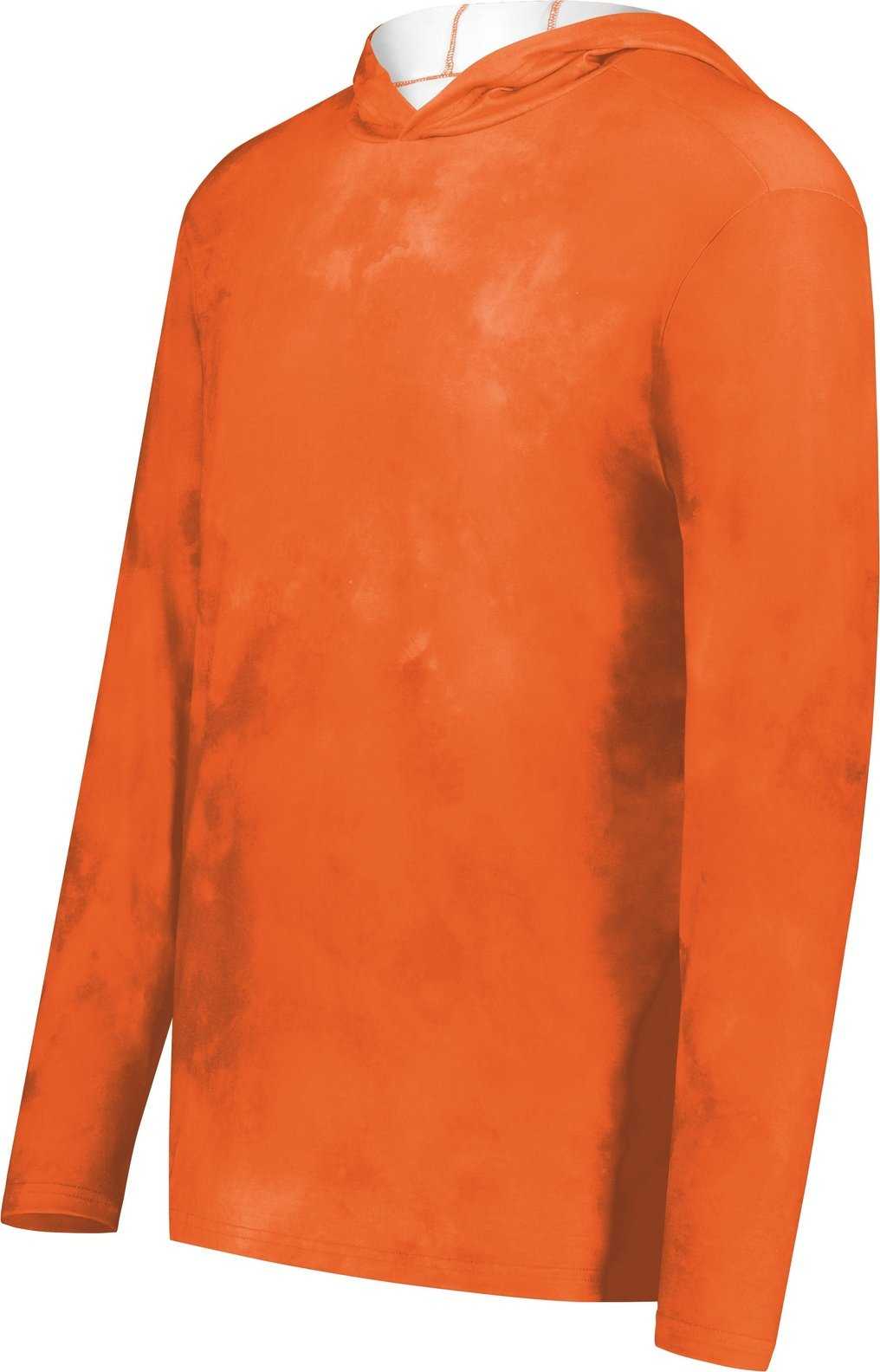 Holloway 223505 Stock Cotton Touch Poly Hoodie - Orange Cloud Print - HIT a Double
