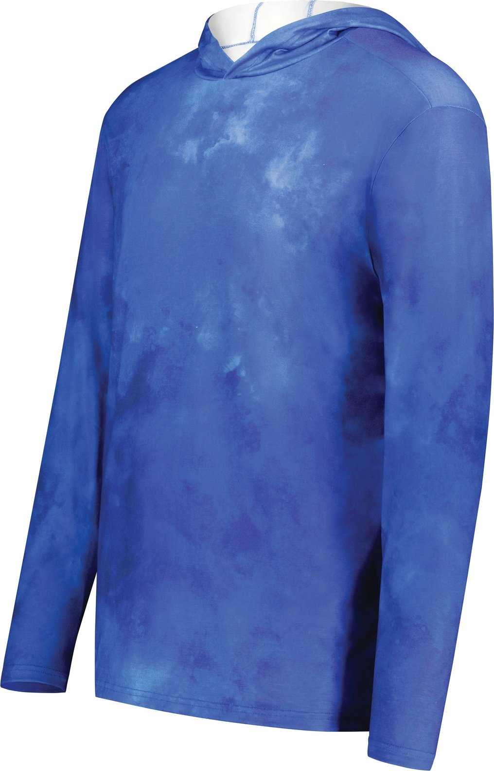 Holloway 223505 Stock Cotton Touch Poly Hoodie - Royal Cloud Print - HIT a Double