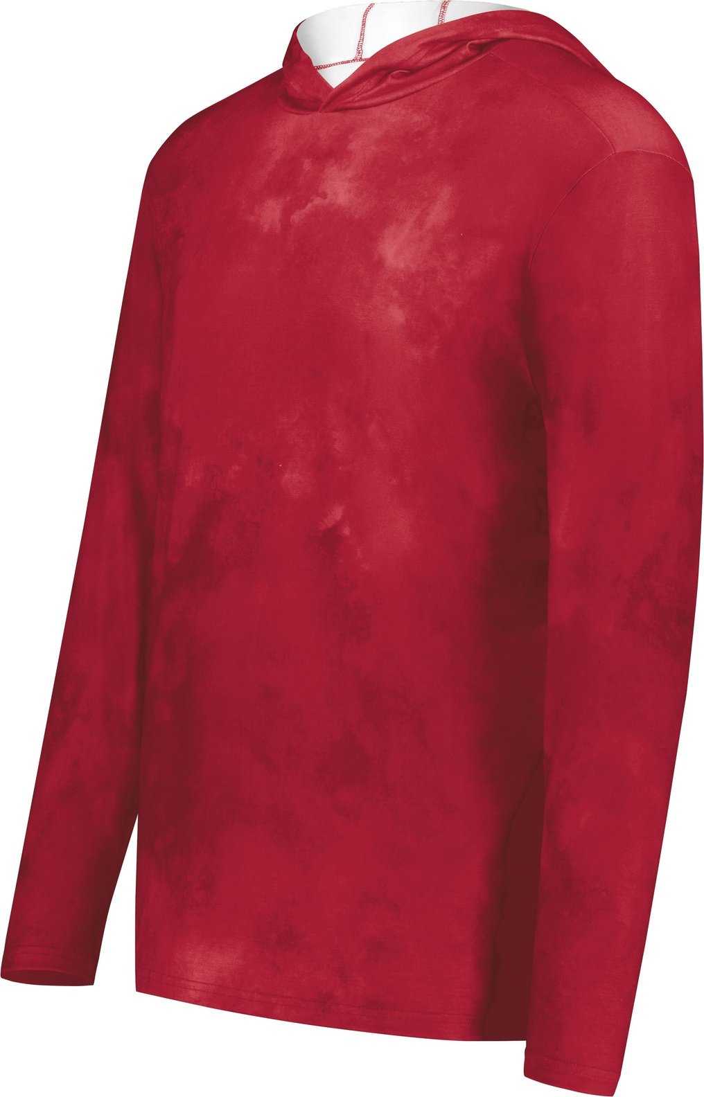 Holloway 223505 Stock Cotton Touch Poly Hoodie - Scarlet Cloud Print - HIT a Double
